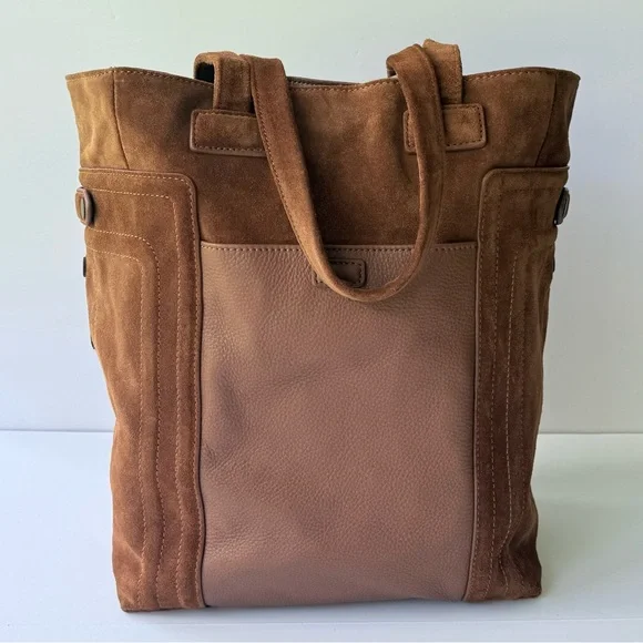 Hammitt Otis Tote Bag in Mahogany Brushed Suede w/ Leather Trim - Picture 11 of 16